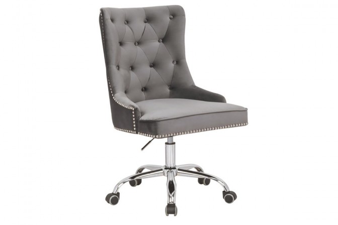 VIRKAN - KONTORSSTOL CHESTERFIELD-STIL SILVERGRÅ 2
