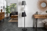 NIVÅ - 163CM SVART/GRÅ/VIT GOLVLAMPA I LINNE