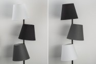 NIVÅ - 163CM SVART/GRÅ/VIT GOLVLAMPA I LINNE