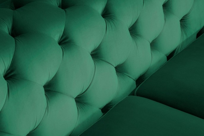 ESPELMA - 240CM CHESTERFIELD SOFFA I GRÖN SAMMET