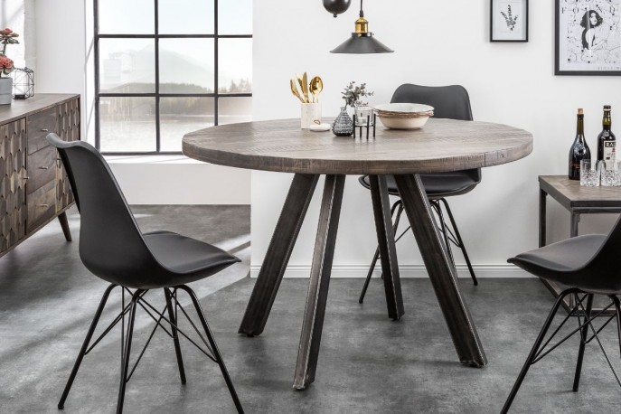 DIWO - Ø120CM HANDGJORT MATBORD I GRÅTT MANGOTRÄ
