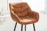 ELENOR - Bekväm retro barstol i antikbrun