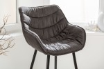 ELENOR - Bekväm retro barstol i antikgrå