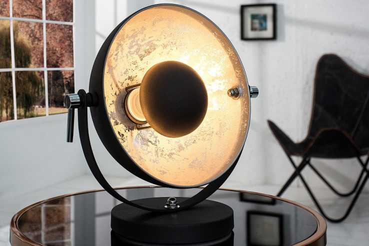 Tischleuchte Studio 40cm schwarz silber