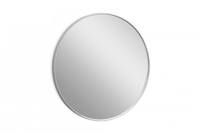 Round mirror in a silver frame Ø 80 x 4 cm