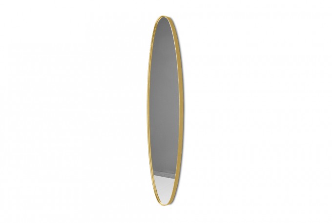 Longitudinal mirror in a golden frame 23 x 97 x 4 cm