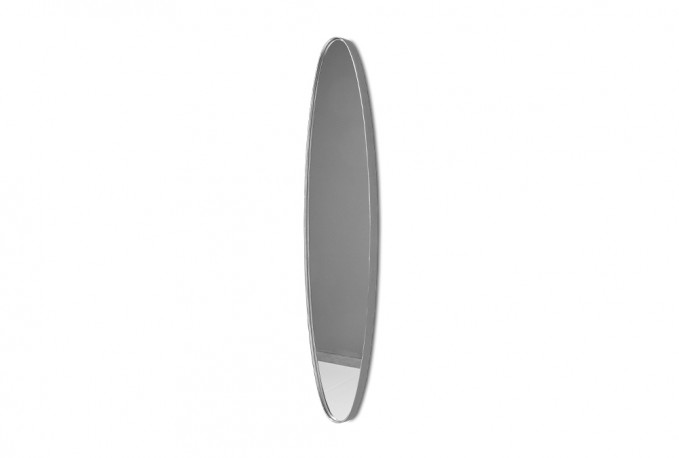 Longitudinal mirror in a silver frame 23 x 97 x 4 cm