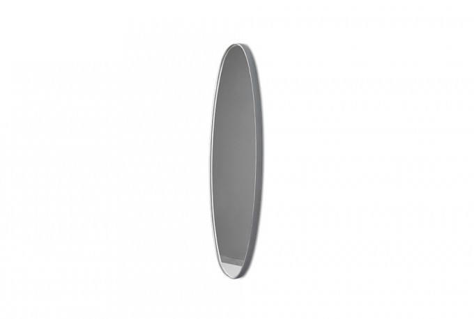 Elongated mirror in a silver frame 21 x 77 x 4 cm