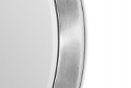A set of 3 round mirrors in a silver frame