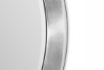 A set of 3 round mirrors in a silver frame