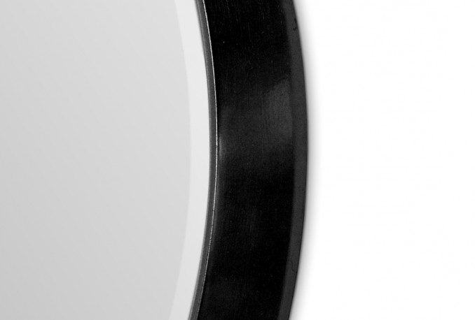 Set of 3 round mirrors in a black frame