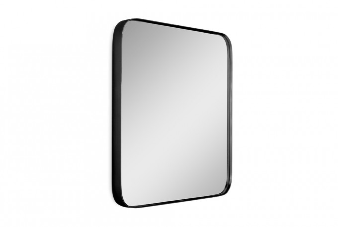 Rounded retro mirror in a black frame 61 x 81 cm