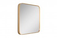 Rounded retro mirror in a gold frame 51 x 61 cm
