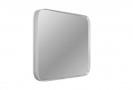 Square rounded mirror in a silver frame 50.5 x 50.5 cm