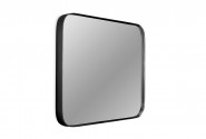 Square rounded mirror in a black frame 50.5 x 50.5 cm