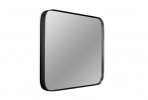 Square rounded mirror in a black frame 50.5 x 50.5 cm