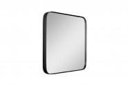 Rounded retro mirror in a black frame 41 x 51 cm