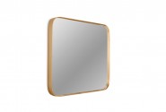 Square rounded mirror with a gold frame 40.5 x 40.5 cm