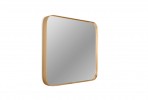 Square rounded mirror with a gold frame 40.5 x 40.5 cm