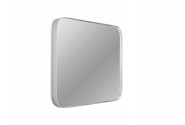 Square rounded mirror with a silver frame 40.5 x 40.5 cm