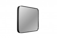 Square rounded mirror with a black frame 40.5 x 40.5 cm