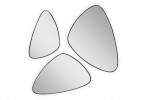 A set of 3 oval mirrors in a black frame