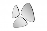 A set of 3 oval mirrors in a black frame