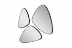 A set of 3 oval mirrors in a black frame
