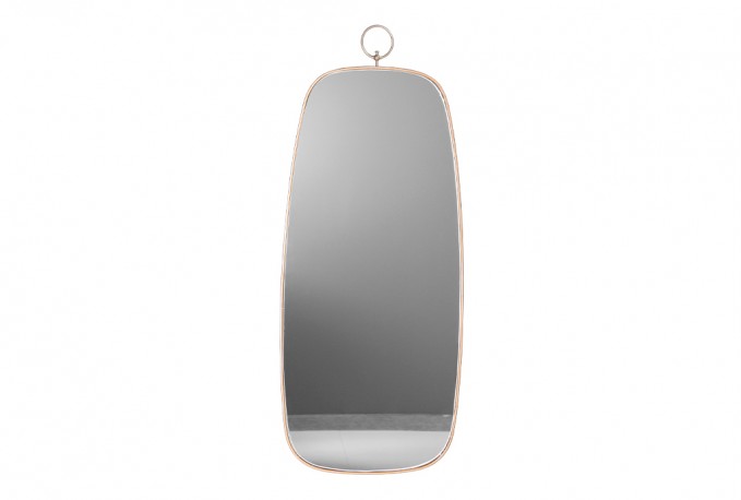 Golden oval retro mirror with pendant 41 x 99 x 1.5 cm