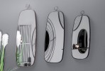 Golden oval retro mirror with pendant 41 x 99 x 1.5 cm