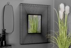 Mirror in a frame of black steel wires 90 x 90 x 9.5 cm