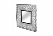 Mirror in a frame of black steel wires 65 x 65 x 6.5