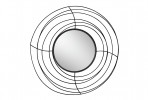 Round mirror black metal frame with wires Ø 105 cm