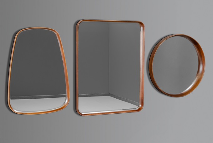 Mirror Art Déco wooden frame 68 x 95 cm