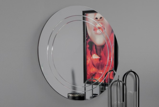 Round modern mirror Ø 100 cm 2