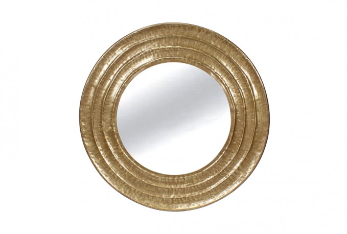 Round mirror gold metal brass Ø 81 cm