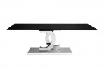 Stylish black coffee table with glass top 130 x 70 x 43 cm