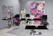 Stylish black coffee table with glass top 130 x 70 x 43 cm