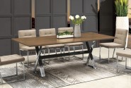 Wooden table steel base 220 x 110 x 76 cm
