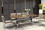 Wooden table steel base 220 x 110 x 76 cm