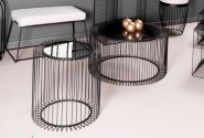 Glass wire coffee table graphite table top Ø50 x 48 cm