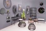 Glass wire coffee table graphite table top Ø75 x 36.5 cm