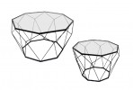 ALI - Ø74 x 42 cm bord i svart metall/glas