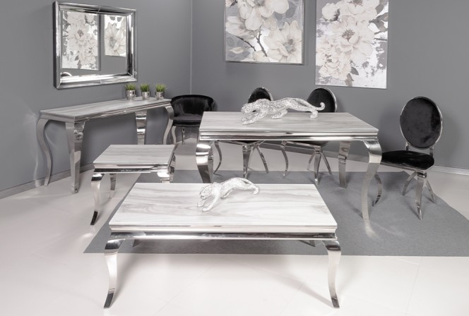 Modern white barock marble coffee table top 130 x 70 x 45 cm