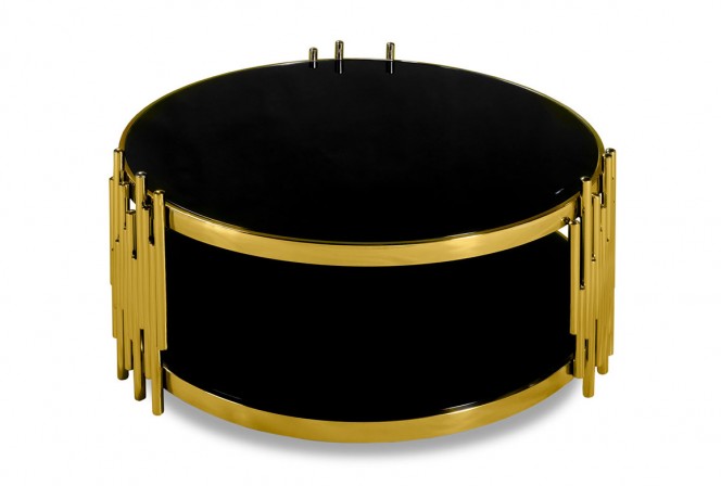 Coffee table with Art Deco black top 2