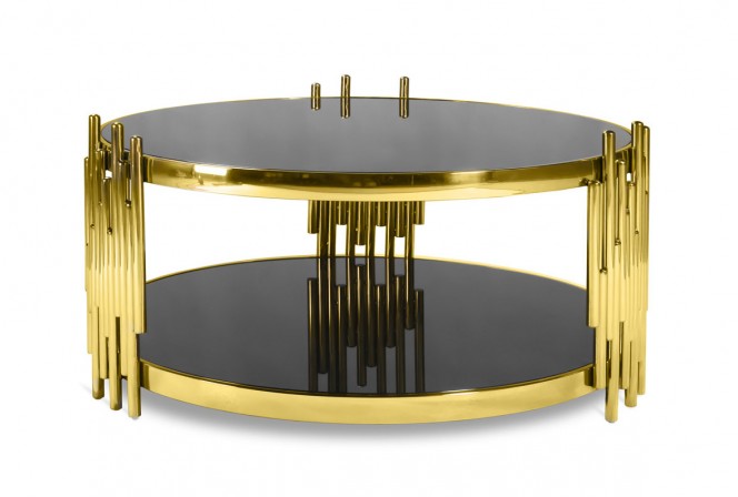 Coffee table with Art Deco black top
