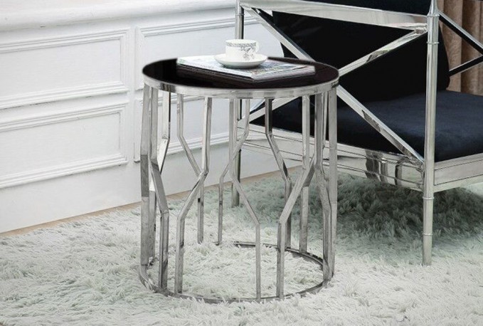 Designer silver table 50 x 50 x 53 cm