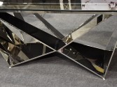 Folding glass table with a black top 210/290 x 100 x 75 cm