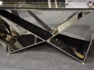 Folding glass table with a black top 210/290 x 100 x 75 cm