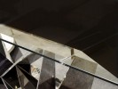 Folding glass table with a black top 210/290 x 100 x 75 cm